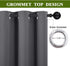 NICETOWN Blackout Curtain Blind for Bedroom, Thermal Insulated Grommet Blackout Drape (Single Panel, W42 x L63, Grey)