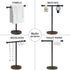 Hand Towel Holder Stand, Matte Black T-Shape Free Standing Holder for Bathroom, Heavy Base, 15” Height Wood Countertop