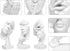 prosfalt 3 A-41 Pcs Thinker Statue, Silence is Gold Abstract Art Figurine, No Hear No See No Speak Modern Home Resin