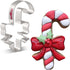 LILIAO Christmas Candy Cane with Bow/Ribbon Cookie Cutter, 2.8 x 4.3 inches, Stainless Steel