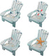 4 Pack Wooden Handmade Mini Chair Ornament, Beach Decor, Nautical Decoration for Bathroom, Bedroom, Home Office Desk