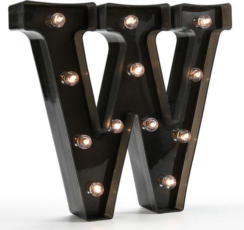 Light Up Black Alphabet Marquee Letters Sign LED Number Lights for Home Bar Christmas Birthday Party Decoration