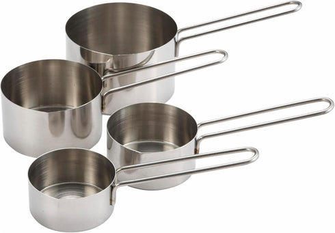 Winco 4-Piece Measuring Cup Set, Stainless Steel