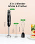 Sangcon Immersion Blender Handheld, 3-in-1 Electric Blender, 400W Stick Blender with Whisk, Milk Frother Attachments,