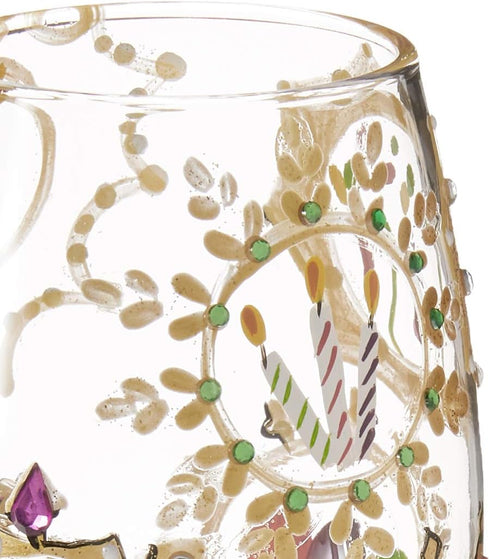 Designs by Lolita “Queen For a Day” Hand-painted Artisan Wine Glass - 15 oz.