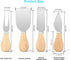 4 PCS Cheese Knife Set with Wood Handle, Stainless Steel Slicer & Cutter Utensils, Mini Knife, Butter Knife, Fork