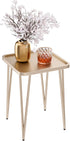 Palama Square Side Table - Metal End Table, Easy Assembly Champagne Gold Bedside