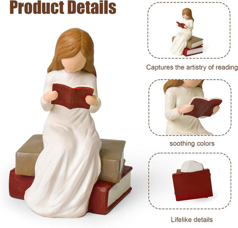 Cuayaes Book Lovers Gifts for Readers Women, Graduates, Students, Teachers, Bookshelf Decor for Home Library Office
