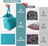 Tear Proof Nylon Laundry Bag with Handles, Hamper Liner with Drawstring Closure, 27.5x34.5 inches, Blue Aqua and Grey