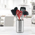 Stainless Steel Kitchen Utensil Holder, Round Shape Utensils Crock, 7" by 4.3" (utensils not included)