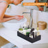 Black Bamboo Drawer Organizer, Silverware & Utensil Holder for Kitchen Drawers, Multi-Use Dividers for Bathroom,