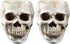 NUOBESTY 2Pcs Halloween Skull Figurines Bowl - Resin Flower Pot Planter Collectible Human Skeleton Statue Ornament