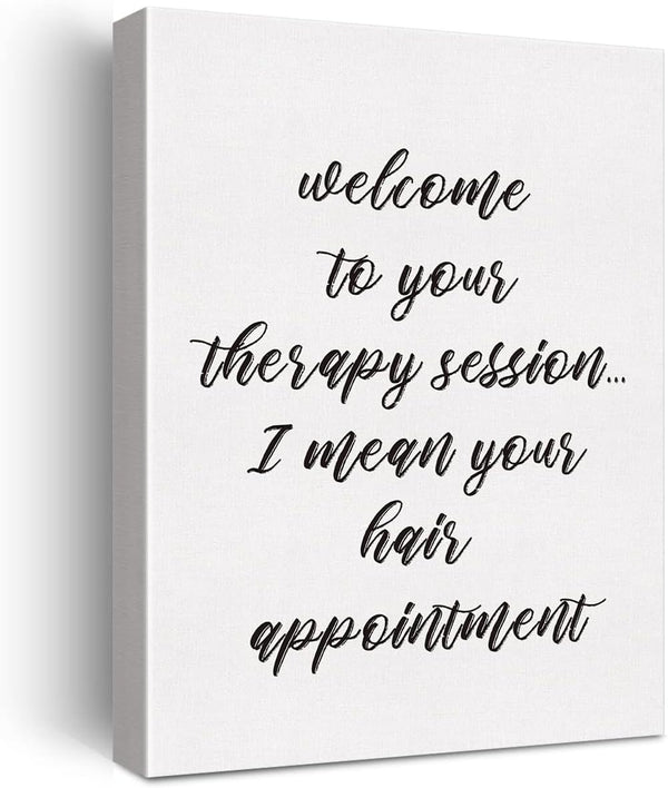 LEXSIVO Hair Salon Print Canvas Wall Art Beauty Salon Decor Welcome to Your
