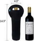 OFEILY Durable Neoprene Wine Carrier - Single Bottle Tote Bag for Wine, Beer, or Drinks - Black