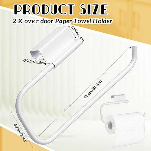 12.4 Inches Steel(White,1 Yaocom Cabinet Door Paper Towel Holder Camper Under Sink No Drilling Paper Towel Storage
