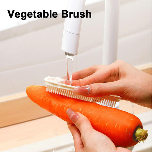 HAGBOU 2 Vegetable Brush, PCS Vegetable Brush Scrubber for Fruits, Potato Scrubber Potato Brush, Soft Bristle Brush