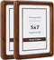 SZKYSJGS 2Pack 5x7 Wood Picture Frame, Solid Natural Walnut Photo Frame with Tempered