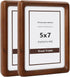 SZKYSJGS 2Pack 5x7 Wood Picture Frame, Solid Natural Walnut Photo Frame with Tempered