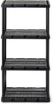Gracious Living 4 Shelf Knect-A-Shelf, Ventilated Light Duty Storage Unit for Home, Garage, Basement, Black