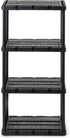 Gracious Living 4 Shelf Knect-A-Shelf, Ventilated Light Duty Storage Unit for Home, Garage, Basement, Black
