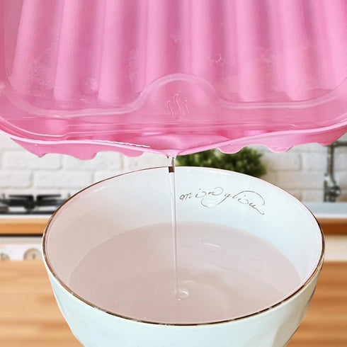 Microwave Bacon Tray with Splatter Lid, Quick and No Mess, Cooker for Crispy Bacon in Minutes, Pink