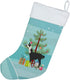 Caroline's Treasures BB9285CS Llama Q' Ara Christmas Stocking, Teal Fireplace Hanging Holiday Decor