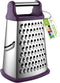 Spring Chef Purple XL Parmesan Cheese Grater - Manual 4-Sided Stainless Steel Box Grater for Kitchen