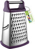 Spring Chef Purple XL Parmesan Cheese Grater - Manual 4-Sided Stainless Steel Box Grater for Kitchen