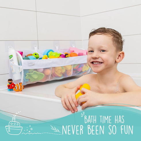 3 4 Comfylife Large Bath Toy Organizer Compartment Bath Toy Holder for Bathtub & Shower Quick-Dry Mesh with Strong
