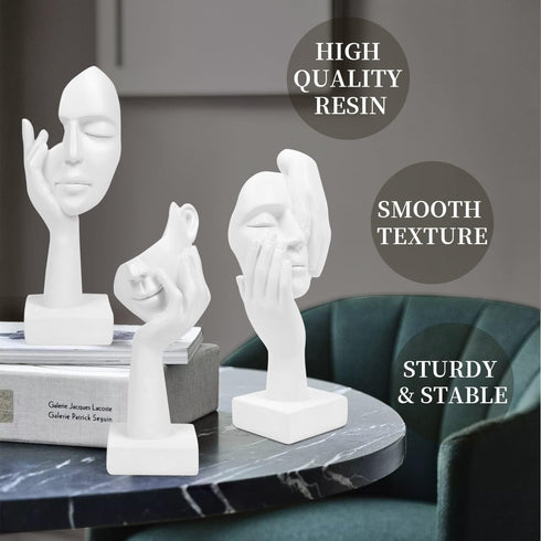 prosfalt 3 Pcs Thinker Statue,Modern Home Resin Sculptures,Collectible Figurines for Home Office Bookshelf Desktop