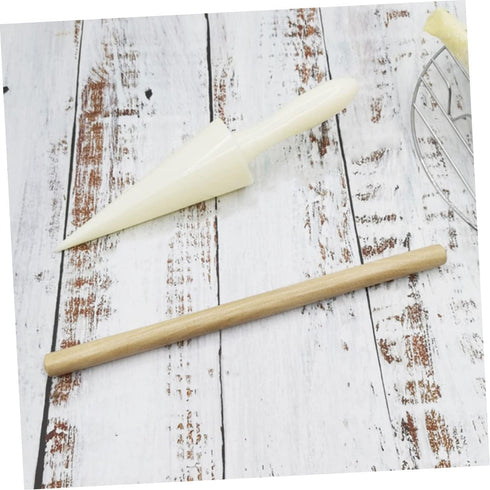 PRETYZOOM 2pcs Ice Cream Waffle Cone Roller Set, Krumkake Pastry Making Tool for DIY Omelets