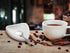 2pcs Ceramic Coffee Scoops, Coffee Bean Weighing Bowls, Coffee Powder Spoon