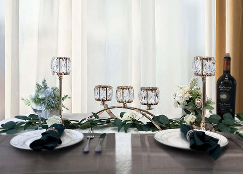 Sets,Wedding (Set 3 Crystal Bowl Tealight Candelabra Votive Candle Stand/Candleholder Centerpieces Candlestick Holders
