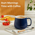 16oz Set 4 Teocera Ceramic Coffee Mugs of Stackable Latte Cups, Microwave, Dishwasher & Oven Safe Ideal for Coffee