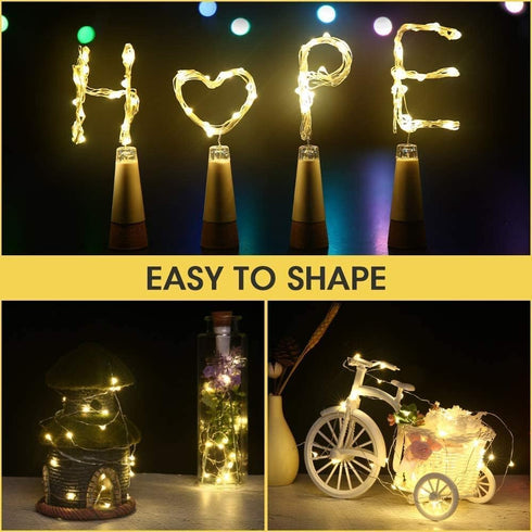 Ceepko USB Bottle Lights Rechargeable, Copper Wire Waterproof Fairy Cork String Lights for Party Halloween Christmas