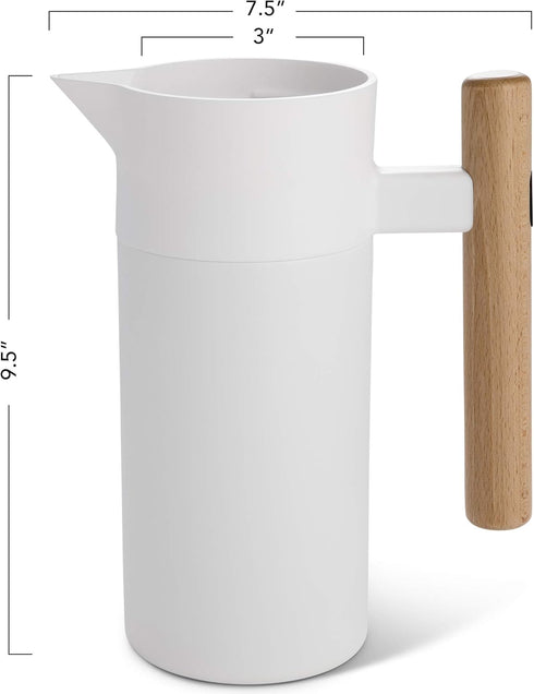 Thermal Coffee Carafe 40 Oz, Stainless Steel Double Walled Vacuum Insulated, 1 Liter Beverage Dispenser