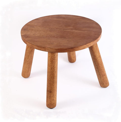 zaowofires Round Solid Wooden Step Stool Garden Stool9.3''H,Plant Stool Wood Legs Detachable for