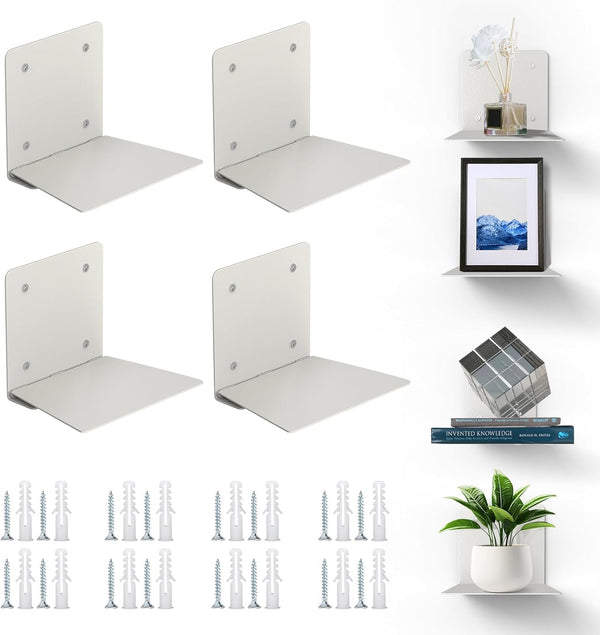 Eapele Floating Book Shelves for Wall, Steel Constructed Hidden Bookshelf with Mounting
