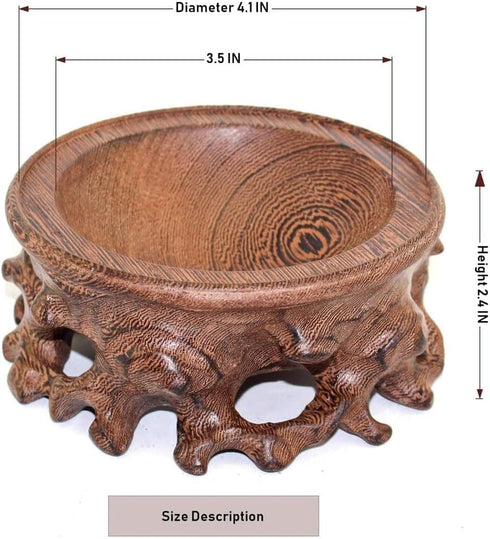 Elegant Rosewood Crystal Display Stand for Decorative Balls