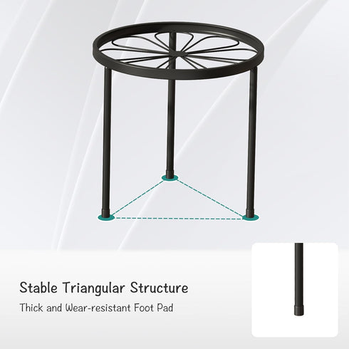 5-Pack viewcare Black Plant Stands for Indoor, Metal Plant Stand, Heavy Duty Plant Pot Shelf for Multiple Plant