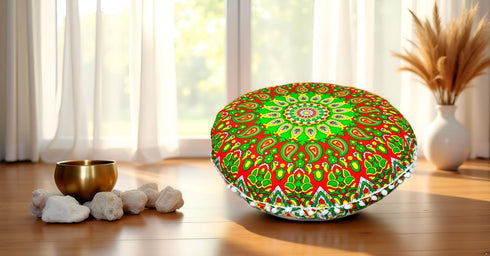 22 Inches Large Round seat Floor Cushion Chair Ottoman Cover Pouf Pillow Meditation Floor Cushions for Adults Seating