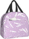 Reusable Lunch Box - Cute Lavender Flowers Light Purple Cooler Tote for Travel Picnic, Insulated Durable Shopping