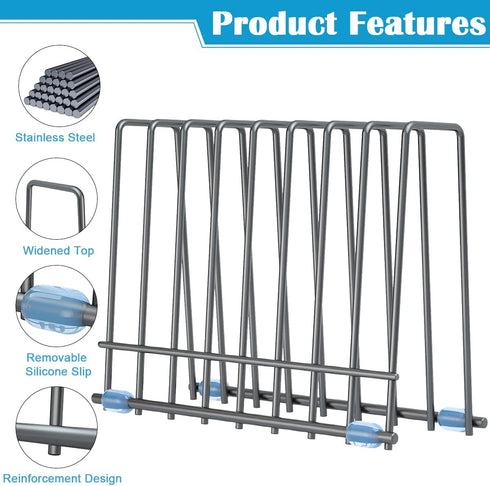 IDEATECH Reusable Silicone Bags Rack, Drying Rack for Storage Bags, Stainless Stand for Freezer Bags (Grey)
