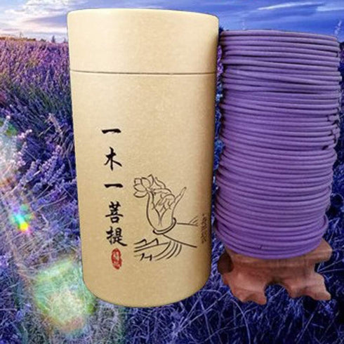 120pcs/box Natural Lavender Spiral Incense Coils, Buddhist Incense