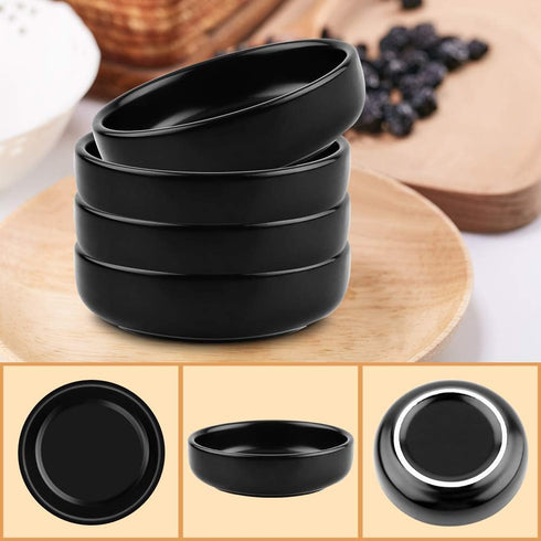 3.5" Ceramic Side Dish Set of 4 - Small Porcelain Soy Dipping Sauce Dishes for Serving