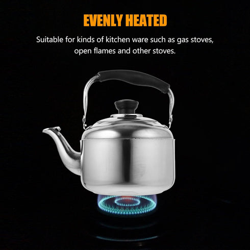 Alipis Stovetop Tea Kettle, 1.5L Stainless Steel Whistling Water Kettle with Cool Handle for Home, Kitchen, Cafe