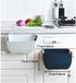 Hanging Mini Trash Can for Kitchen Cabinet Door, Small Collapsible Waste Bin Under Sink, Wall Mounted (3L)(White)