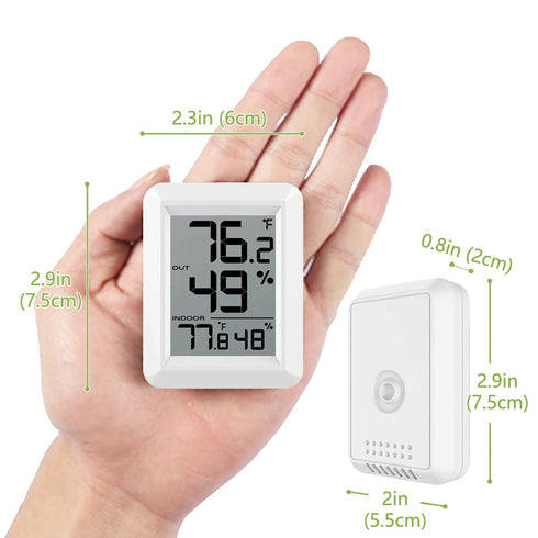 Timloon 328ft Digital Indoor Outdoor Thermometer Hygrometer Wireless Weather Station, Temperature Humidity Monitor