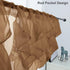 PearAge Rust Brown Ruffled Voile Semi Sheer Curtain Valance, Shabby Chic Ruffle Valance 50x16 Inches