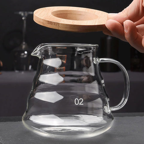 Pour Over Coffee Maker, 20 OZ / 600ML Coffee Server with Glass Dripper, Stylish 2 IN 1 Kit for Home or Office
